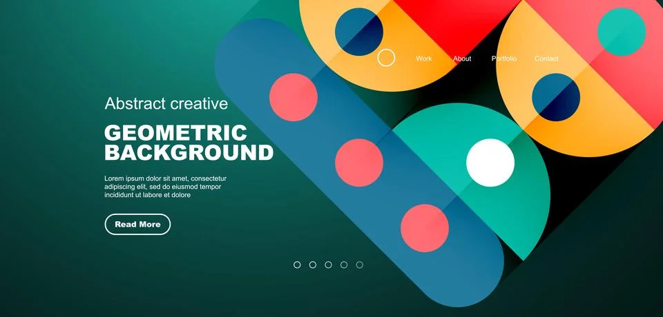 Simple circles and round elements pattern. Minimalist design geometric landing 스톡 일러스트