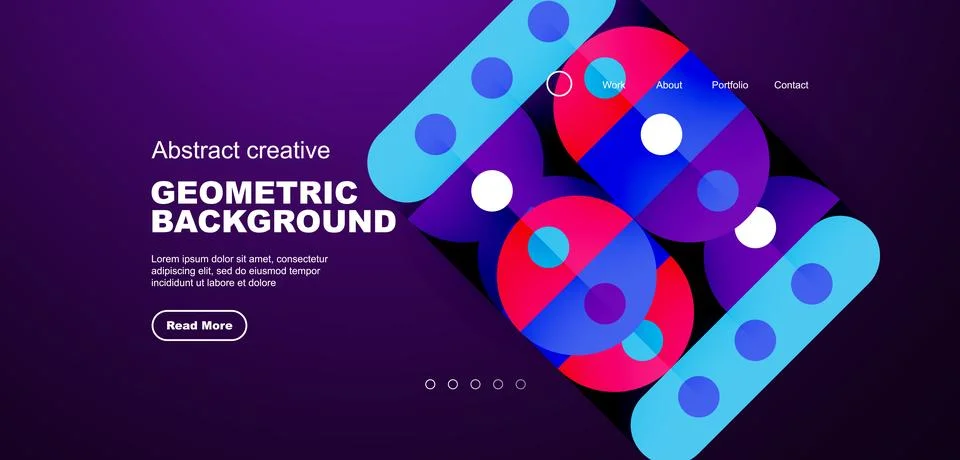 Simple circles and round elements pattern. Minimalist design geometric landing 스톡 일러스트