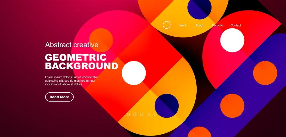 Simple circles and round elements pattern. Minimalist design geometric landing 스톡 일러스트