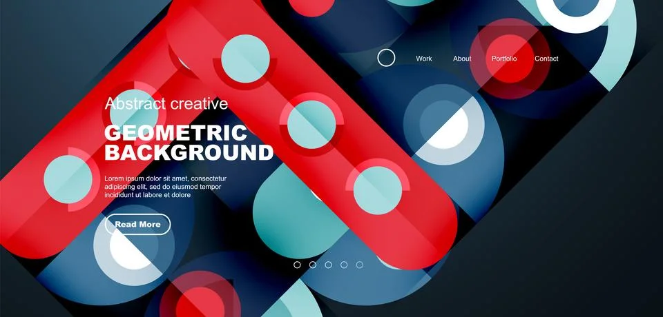 Simple circles and round elements pattern. Minimalist design geometric landing イラスト素材