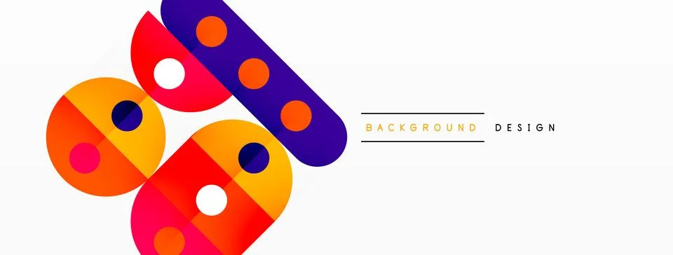 Simple circles and round elements pattern. Minimalist design geometric landing 스톡 일러스트