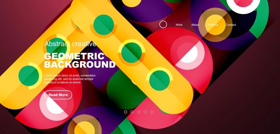 Simple circles and round elements pattern. Minimalist design geometric landing イラスト素材