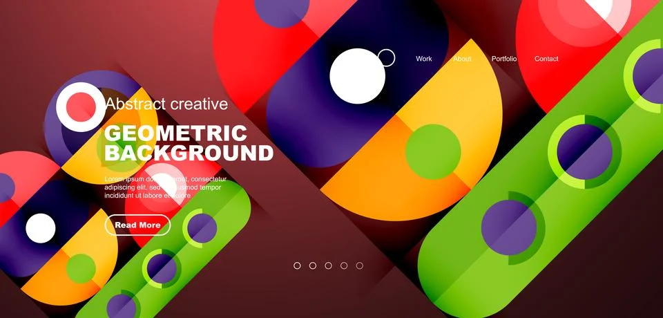 Simple circles and round elements pattern. Minimalist design geometric landing イラスト素材