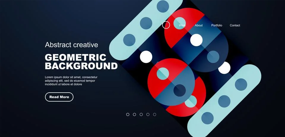 Simple circles and round elements pattern. Minimalist design geometric landing 스톡 일러스트