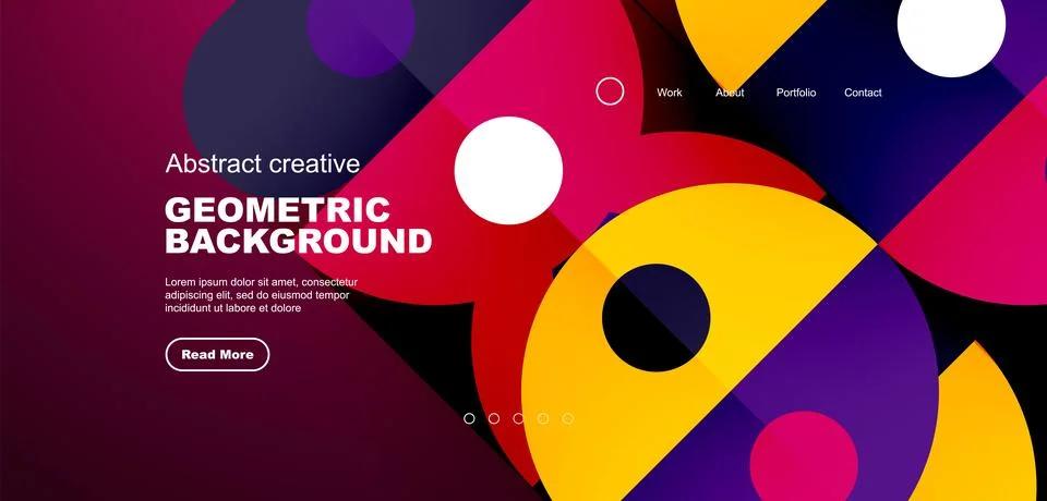 Simple circles and round elements pattern. Minimalist design geometric landing Stock Illustration