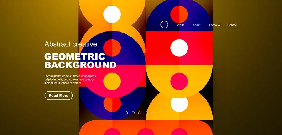 Simple circles and round elements pattern. Minimalist design geometric landing イラスト素材