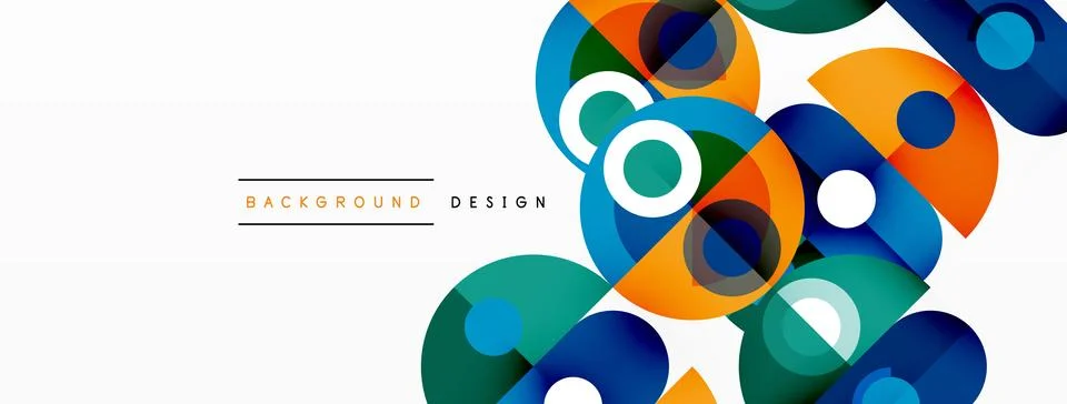 Simple circles and round elements pattern. Minimalist design geometric landing Stock Illustration