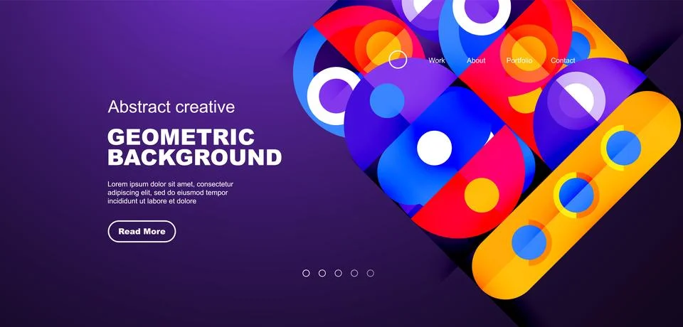 Simple circles and round elements pattern. Minimalist design geometric landing 스톡 일러스트