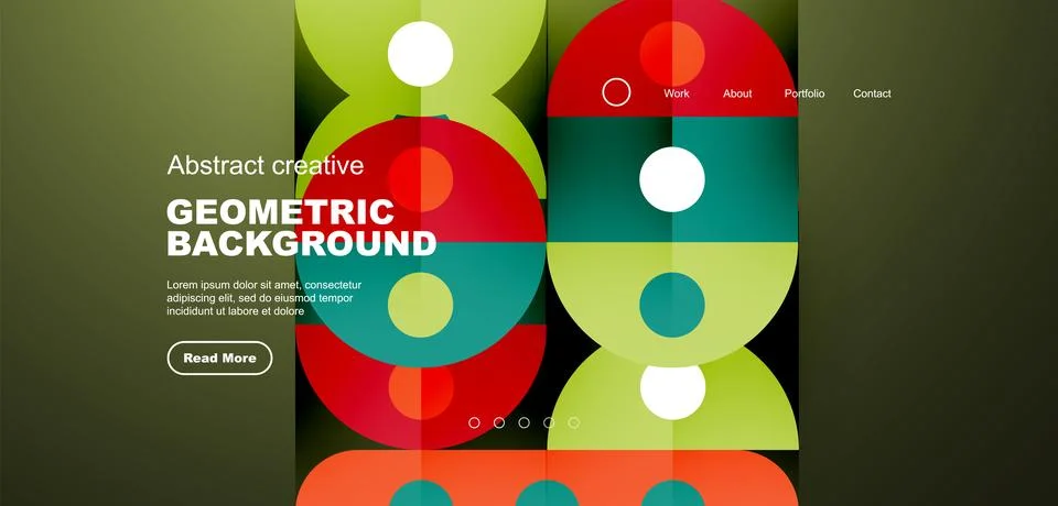 Simple circles and round elements pattern. Minimalist design geometric landing 스톡 일러스트
