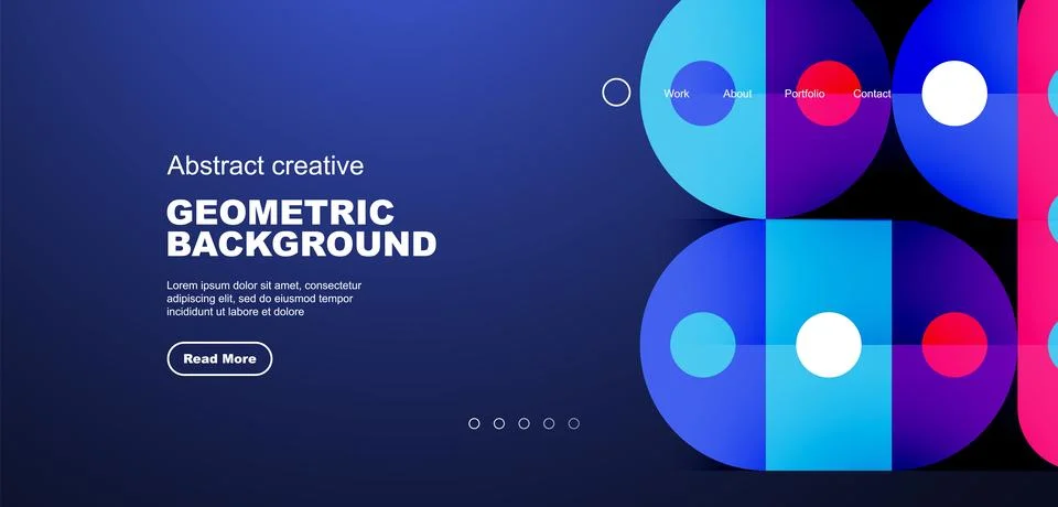 Simple circles and round elements pattern. Minimalist design geometric landing 스톡 일러스트