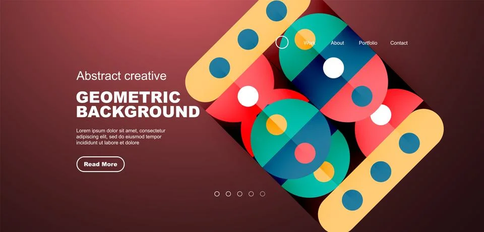 Simple circles and round elements pattern. Minimalist design geometric landing 스톡 일러스트