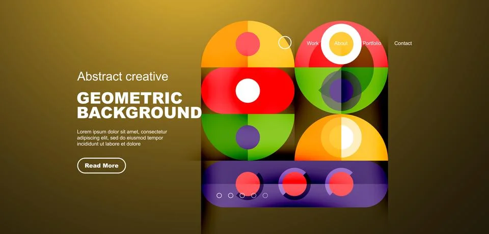 Simple circles and round elements pattern. Minimalist design geometric landing 스톡 일러스트