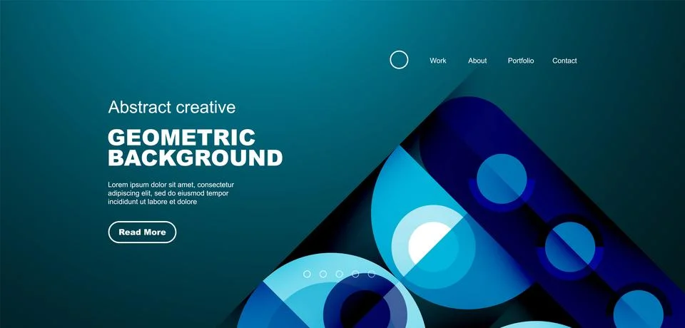 Simple circles and round elements pattern. Minimalist design geometric landing Stock Illustration