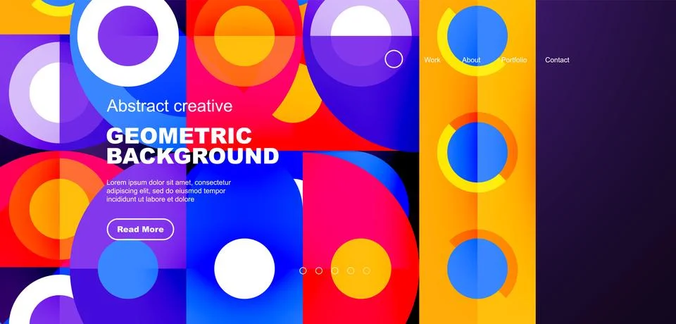 Simple circles and round elements pattern. Minimalist design geometric landing 库存插图