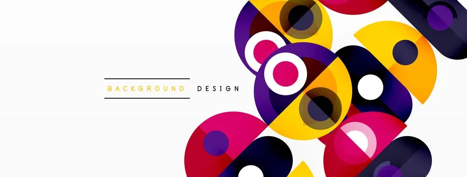 Simple circles and round elements pattern. Minimalist design geometric landing イラスト素材