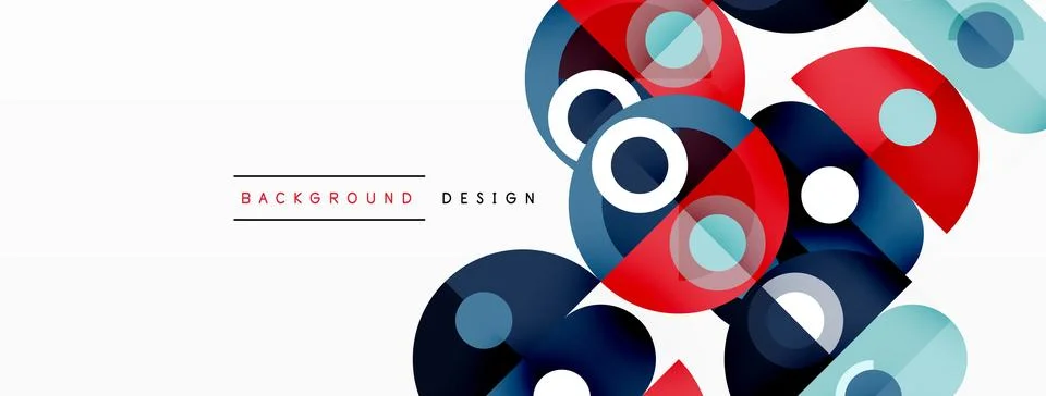 Simple circles and round elements pattern. Minimalist design geometric landing 스톡 일러스트