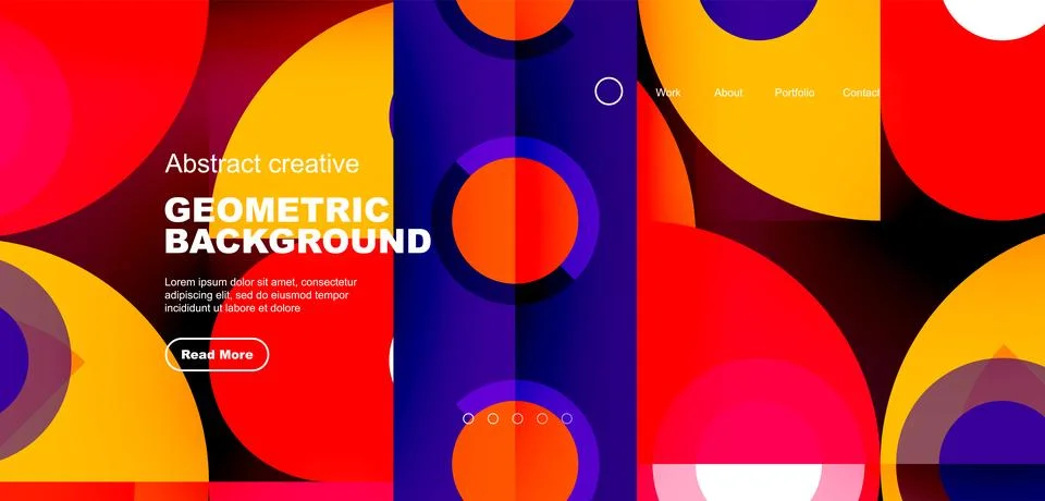 Simple circles and round elements pattern. Minimalist design geometric landing イラスト素材