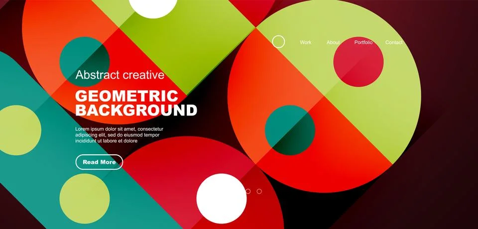 Simple circles and round elements pattern. Minimalist design geometric landing Stock Illustration