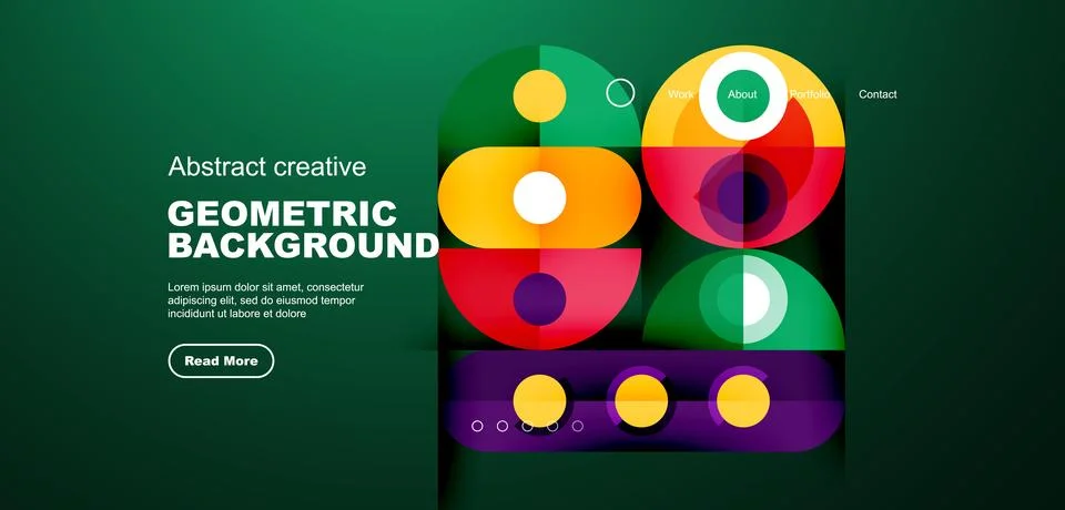 Simple circles and round elements pattern. Minimalist design geometric landing イラスト素材