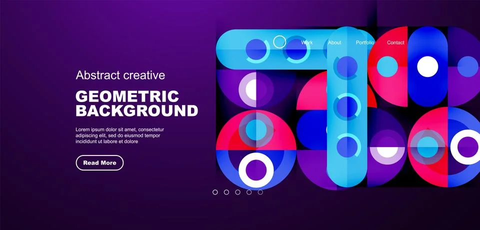 Simple circles and round elements pattern. Minimalist design geometric landing イラスト素材