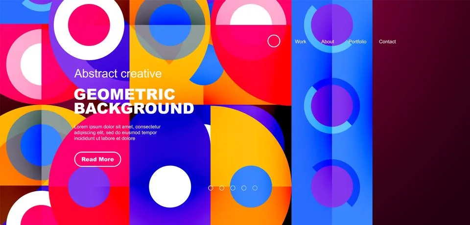 Simple circles and round elements pattern. Minimalist design geometric landing 库存插图