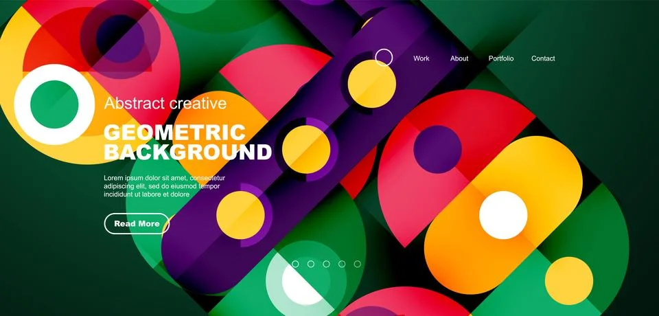 Simple circles and round elements pattern. Minimalist design geometric landing イラスト素材