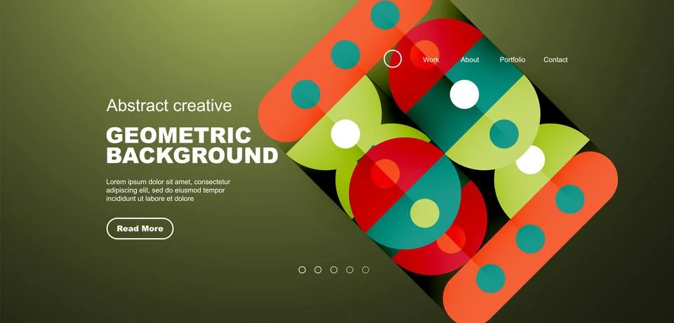 Simple circles and round elements pattern. Minimalist design geometric landing 스톡 일러스트