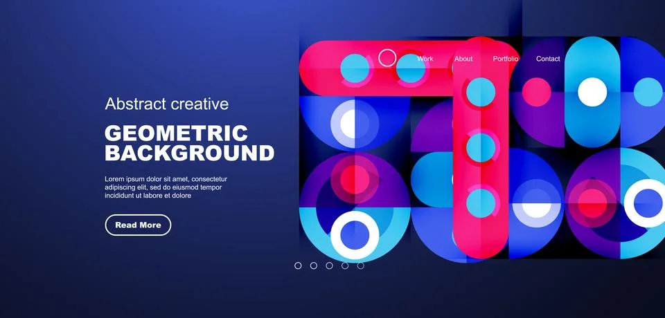 Simple circles and round elements pattern. Minimalist design geometric landing イラスト素材