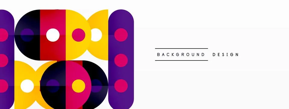 Simple circles and round elements pattern. Minimalist design geometric landing Stock Illustration