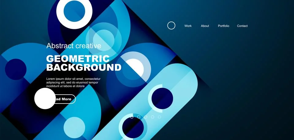 Simple circles and round elements pattern. Minimalist design geometric landing 스톡 일러스트