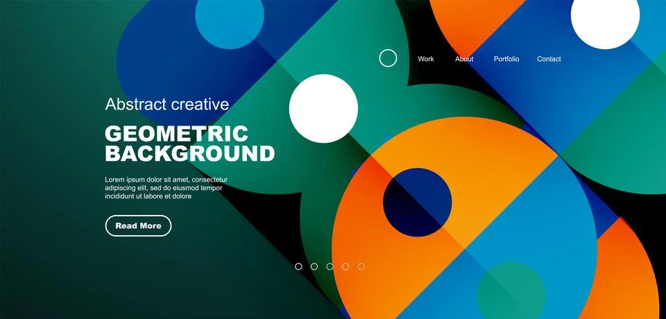 Simple circles and round elements pattern. Minimalist design geometric landing イラスト素材