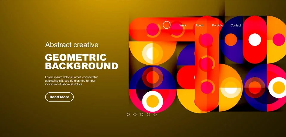 Simple circles and round elements pattern. Minimalist design geometric landing 스톡 일러스트