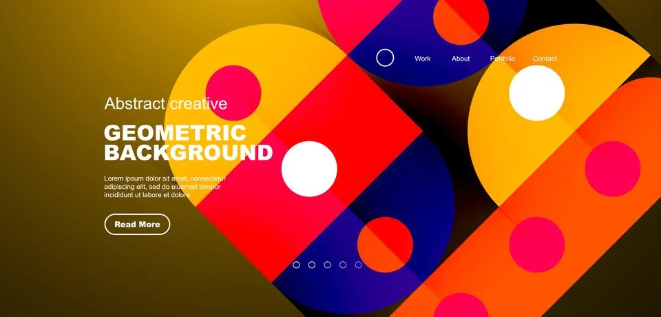 Simple circles and round elements pattern. Minimalist design geometric landing Stock Illustration