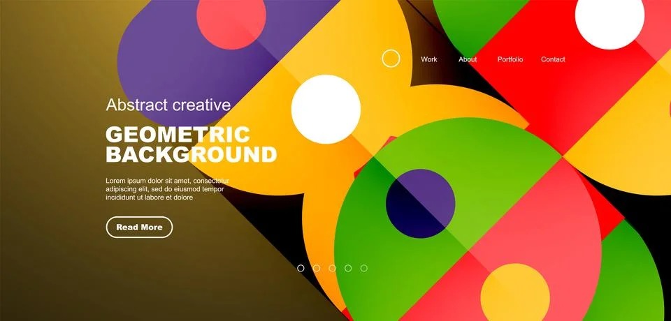 Simple circles and round elements pattern. Minimalist design geometric landing Stock Illustration