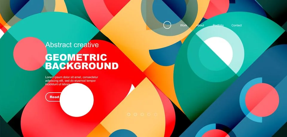 Simple circles and round elements pattern. Minimalist design geometric landing イラスト素材