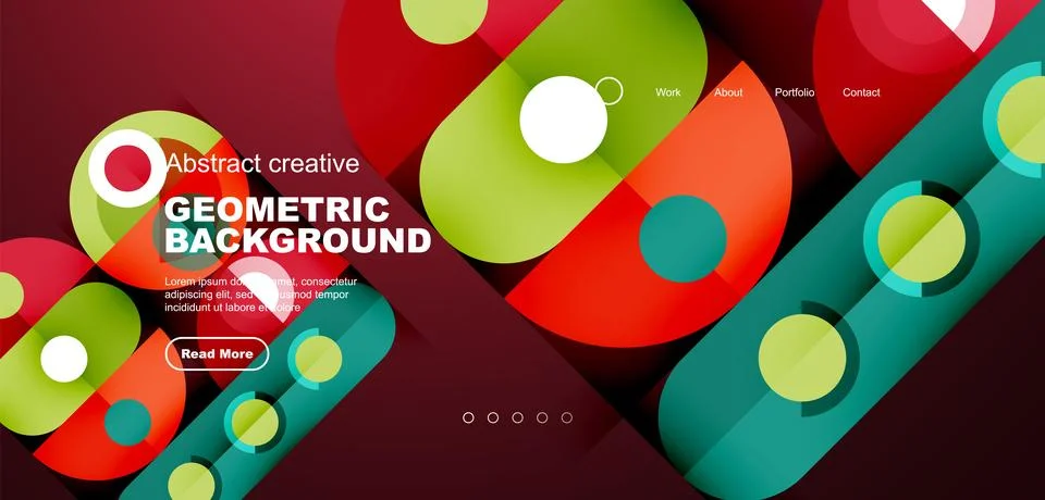 Simple circles and round elements pattern. Minimalist design geometric landing イラスト素材