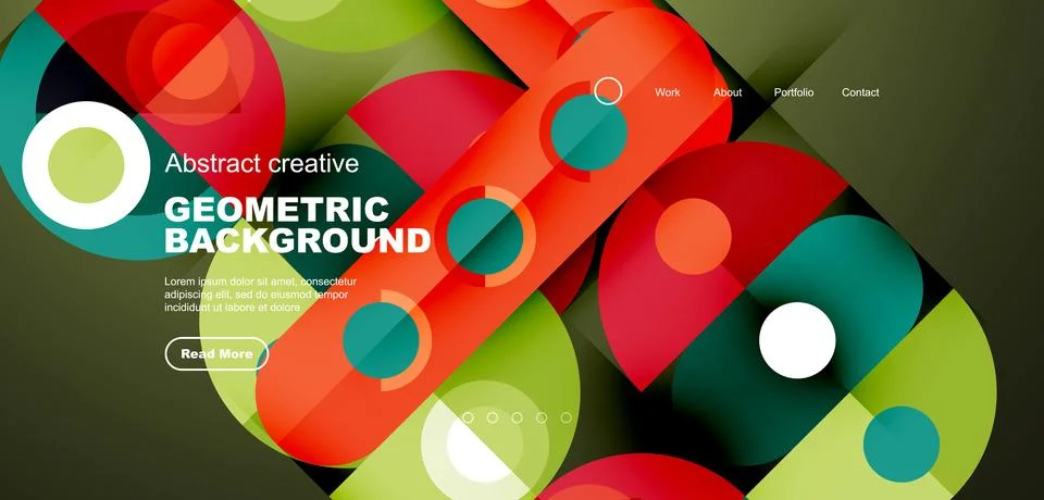 Simple circles and round elements pattern. Minimalist design geometric landing イラスト素材