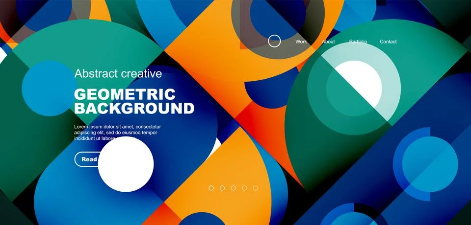 Simple circles and round elements pattern. Minimalist design geometric landing 스톡 일러스트