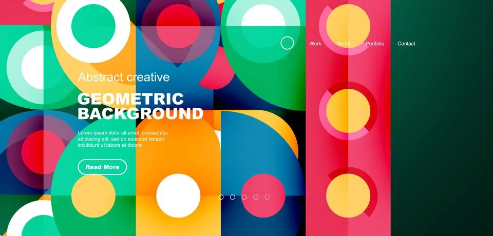 Simple circles and round elements pattern. Minimalist design geometric landing 스톡 일러스트