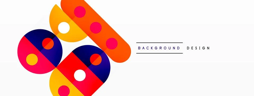 Simple circles and round elements pattern. Minimalist design geometric landing Stock Illustration