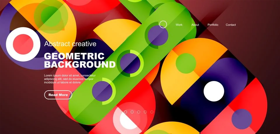 Simple circles and round elements pattern. Minimalist design geometric landing Stock Illustration