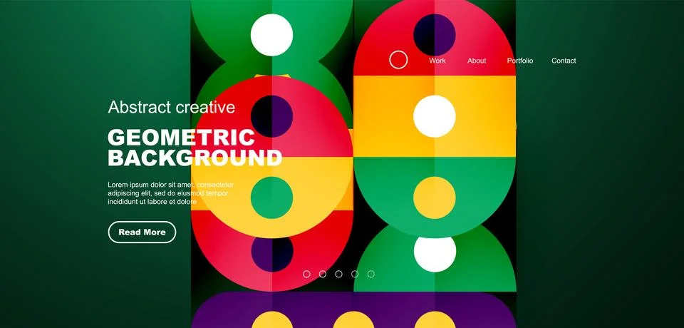 Simple circles and round elements pattern. Minimalist design geometric landing イラスト素材