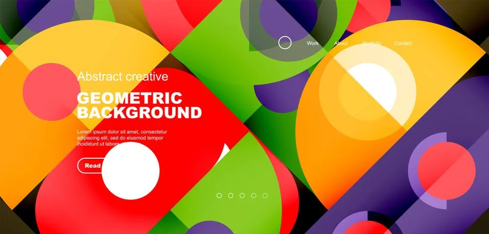 Simple circles and round elements pattern. Minimalist design geometric landing イラスト素材