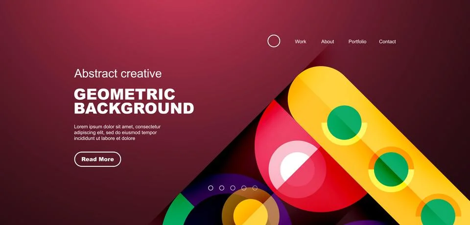 Simple circles and round elements pattern. Minimalist design geometric landing イラスト素材