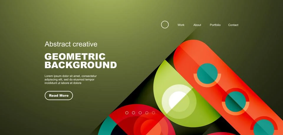 Simple circles and round elements pattern. Minimalist design geometric landing 스톡 일러스트