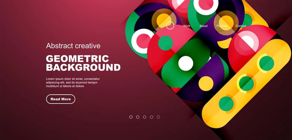 Simple circles and round elements pattern. Minimalist design geometric landing イラスト素材