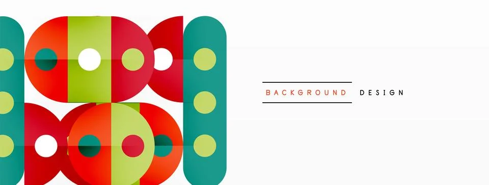 Simple circles and round elements pattern. Minimalist design geometric landing Stock Illustration