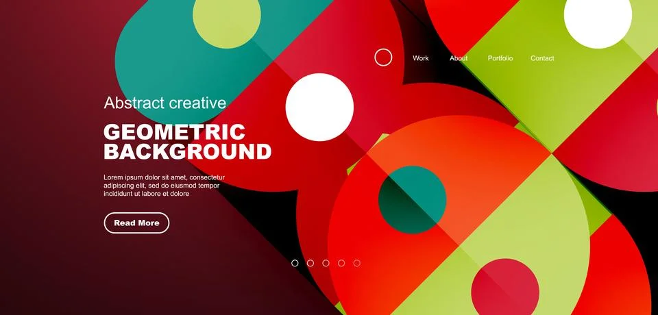 Simple circles and round elements pattern. Minimalist design geometric landing イラスト素材