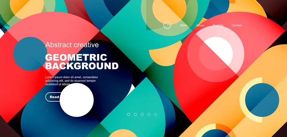 Simple circles and round elements pattern. Minimalist design geometric landing 스톡 일러스트