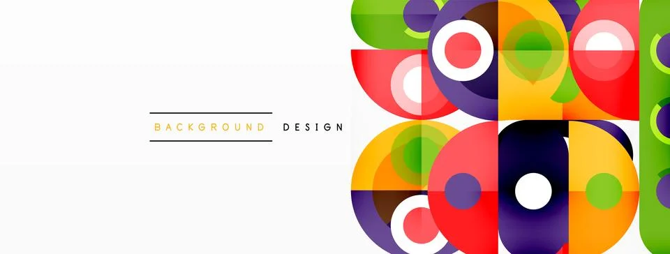 Simple circles and round elements pattern. Minimalist design geometric landing 스톡 일러스트